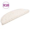 vidaXL Covorașe pentru scări, 10 buc., 56x17x3 cm, albe, semirotunde