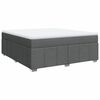 vidaXL Pat box spring cu saltea, gri &icirc;nchis, 180x200 cm, textil