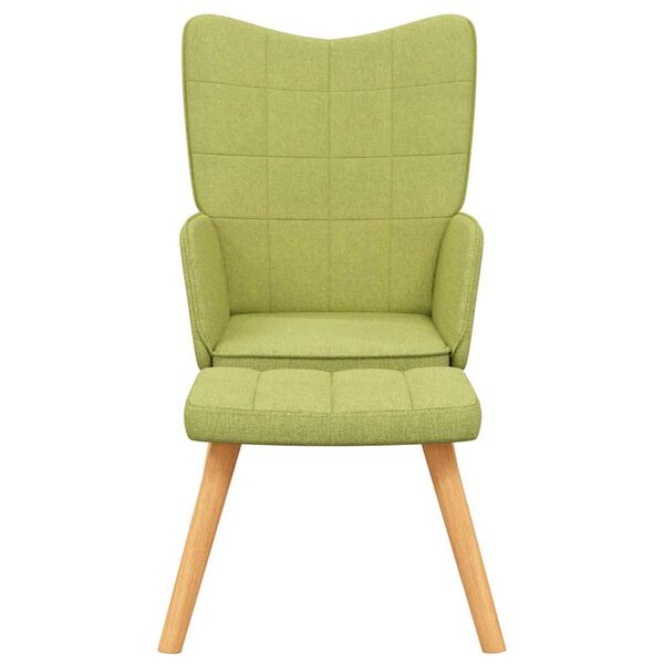 vidaXL Scaun de relaxare cu taburet, verde, textil