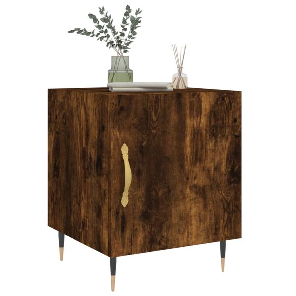 vidaXL Noptiere, 2 buc., stejar fumuriu, 40x40x50 cm, lemn compozit