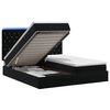 vidaXL Pat Ottoman cu Saltea și LED Negru 200 x 200 cm Catifea