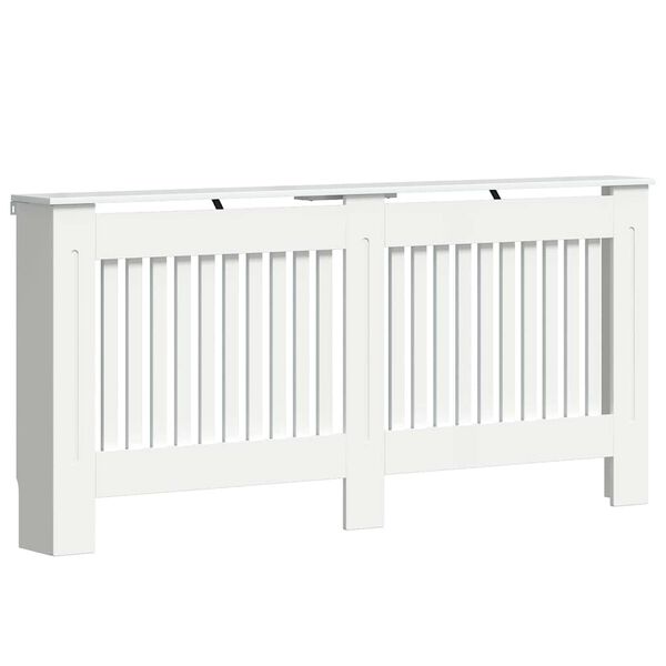 vidaXL Capac pentru radiator Alb lucios 172 x 19 x 81,5 cm