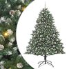 vidaXL Brad de Crăciun artificial Verde 210 cm PVC și Plastic și Oțel