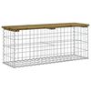 vidaXL Bancă grădină, design gabion, 103x31,5x42cm, lemn pin impregnat
