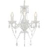 vidaXL Candelabru cu mărgele, alb, rotund, 3 becuri E14