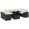vidaXL Set mobilier de grădină cu perne, 8 piese, negru, poliratan