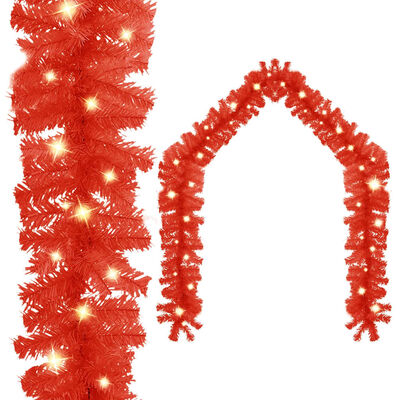 vidaXL Ghirlandă de Crăciun cu lumini LED, roșu, 10 m