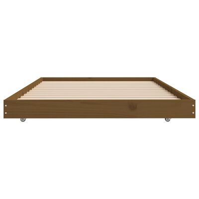 vidaXL Cadru de pat, maro miere, 90x190 cm, lemn masiv de pin