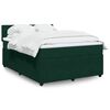 vidaXL Pat box spring cu saltea, verde &icirc;nchis, 140x190 cm, catifea