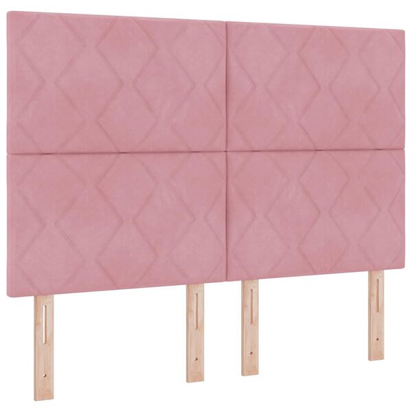 vidaXL Tăblie cap cu headboard Roz 160 cm Catifea