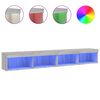 vidaXL Comode TV cu lumini LED, 2 buc., gri sonoma, 100x30x30 cm