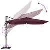 vidaXL Parasol Roma Roșu 286 x 285 x 270 cm Aluminiu și poliester