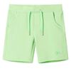 vidaXL Pantaloni scurți pentru copii, verde fosforescent, 128