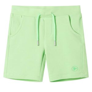 vidaXL Pantaloni scurți pentru copii, verde fosforescent, 128