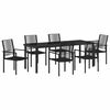 vidaXL Set de masă pentru grădină 7 buc. Negru