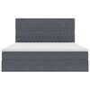 vidaXL Pat cu saltea și spațiu de depozitare Gri &icirc;nchis 160 x 200 cm