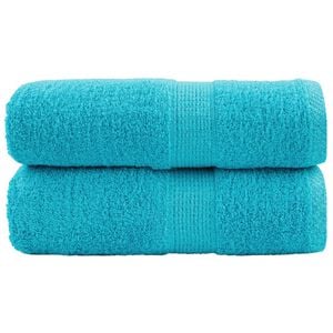 vidaXL Prosoape de baie premium SOLUND, 2 buc., turcoaz, 30x30 cm, 600 g/m&sup2;