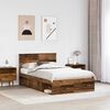 vidaXL Cadru de pat cu headboard Lemn vechi 120 x 200 cm Lemn compozit