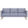 vidaXL Canapea cu 3 locuri, material textil, gri deschis