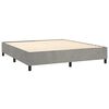 vidaXL Pat box spring cu saltea, gri deschis, 160x200 cm, catifea