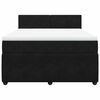 vidaXL Pat box spring cu saltea, negru, 140x200 cm, catifea