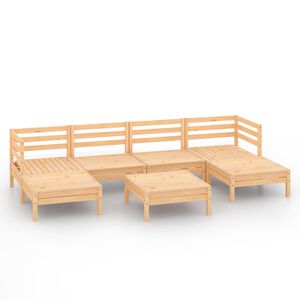 vidaXL Set mobilier de grădină, 7 piese, lemn masiv de pin