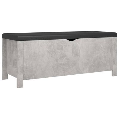 vidaXL Cutie depozitare pernă gri beton, 105x40x45 cm, lemn prelucrat