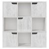 vidaXL Bibliotecă, beton, 88,5x27,5x88 cm, lemn prelucrat