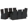 vidaXL Set de masă pentru grădină 9 buc. Negru poliratan