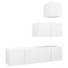 vidaXL Set dulapuri TV, 4 piese, alb, lemn prelucrat