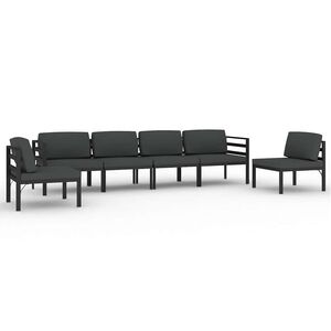 vidaXL Set mobilier de grădină cu perne, 6 piese, antracit, aluminiu