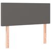 vidaXL Pat box spring cu saltea, gri, 90x200 cm, piele ecologică