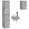 vidaXL Set de mobilier pentru baie 3 buc. Gri Beton 33 x 34,5 x 160 cm