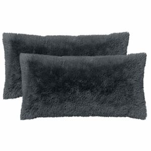 vidaXL Pernă cu pernă HEERLEN 2 buc. Antracit Fleece PV