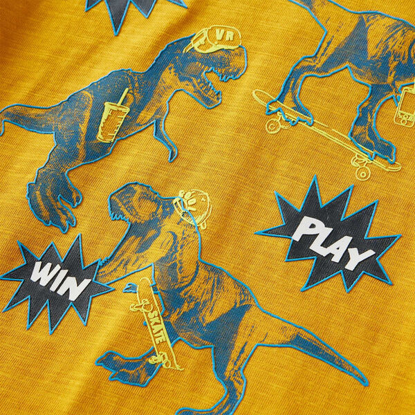 Tricou pentru copii cu m&acirc;neci lungi, ocru, 140