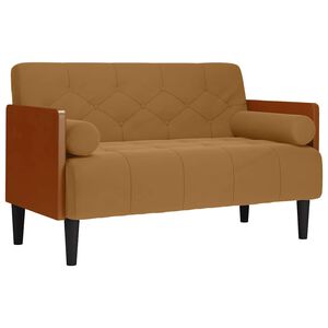vidaXL Canapea loveseat cu perne de suport maro 110 cm catifea