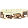 vidaXL Set de canapele de exterior 7 buc. Natural și Crem