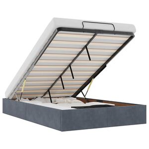 vidaXL Cadru pat otoman fără saltea Gri &icirc;nchis 120x190 cm catifea