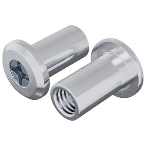 vidaXL Bucșa cu Blocare 2 pcs Argintiu M6 x 15 mm Oțel
