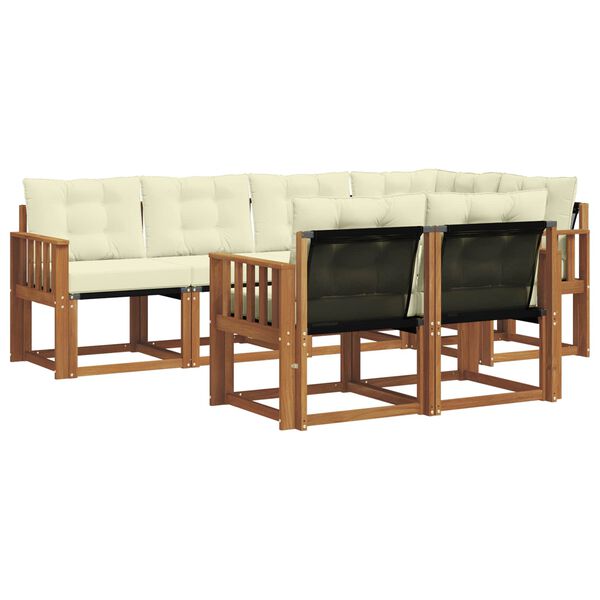 vidaXL Set de canapele de exterior cu pernă 7 pcs Natural și Crem