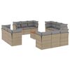 vidaXL Set canapele de grădină, 13 piese, cu perne, bej, poliratan