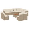 vidaXL Set canapele de grădină, 13 piese, cu perne, bej, poliratan