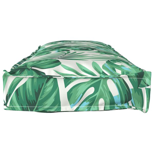 vidaXL Pernă pentru bancă din paleți model frunze 120 x 40 x 8 cm