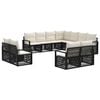 vidaXL Set de canapele pentru grădină 11 pcs Negru poliratan