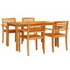 vidaXL Set de masă pentru grădină 5 pcs Maro Lemn Solid de Acacia