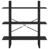 vidaXL Bibliotecă cu 3 rafturi, negru, 100x30x105 cm, lemn masiv pin