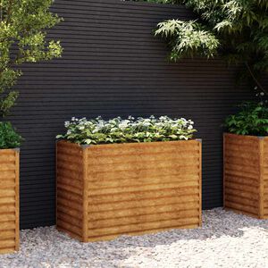vidaXL Pat de grădină &icirc;nălțat 100x50x69 cm, oțel corten