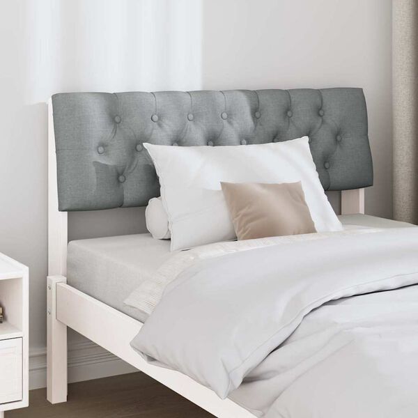 vidaXL Tăblie tapițată Gri deschis 100 cm Lemn de pin masiv