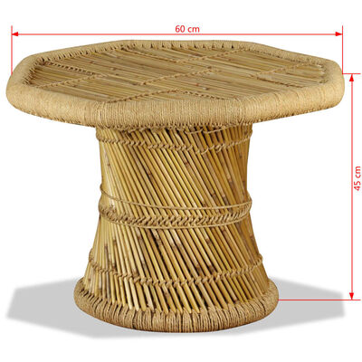 vidaXL Măsuță de cafea octogonală, 60x60x45 cm, bambus