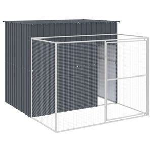 vidaXL Cușcă de c&acirc;ine cu țarc antracit 214x253x181 cm oțel galvanizat
